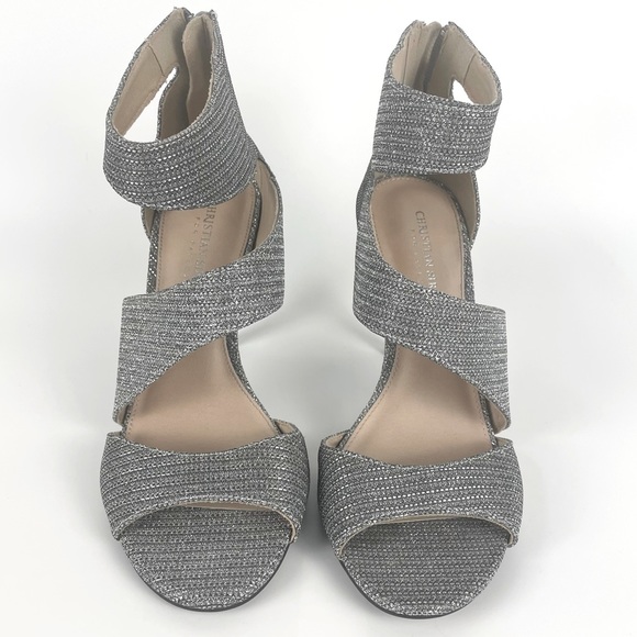 Christian Siriano Special Occasion Heels with Silver Sparkles. Size 8.5 - Picture 3 of 13